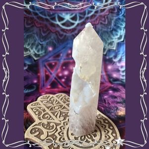 White Druzy Agate Tower